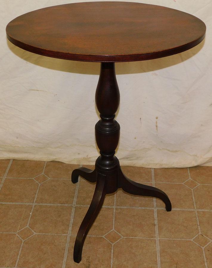 19th C Mahogany Oval Top Candle Stand (1 of 5)