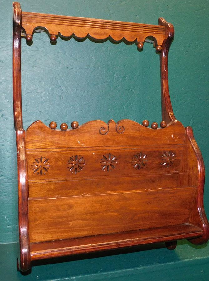 Victorian Walnut Hanging Magazine Rack (1 of 4)