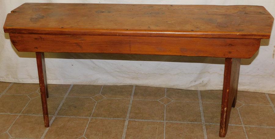 Antique Primitive Pine Bench (1 of 3)