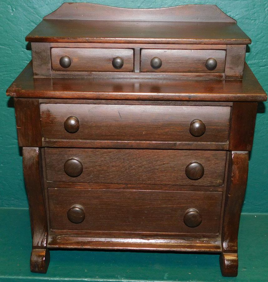 19th C Sheraton Walnut Salesman Sample Chest (1 of 3)