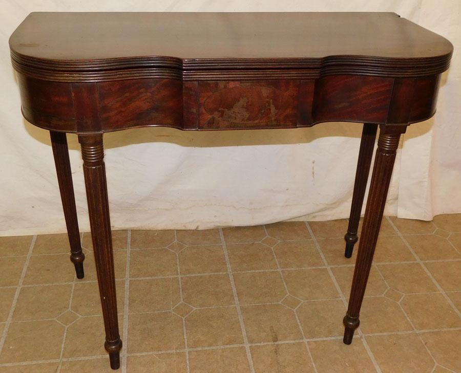19th C Sheraton Mahogany Fold Over Game Table (1 of 6)
