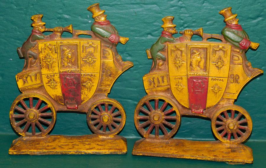 Painted Cast Iron Coach Bookends (1 of 5)