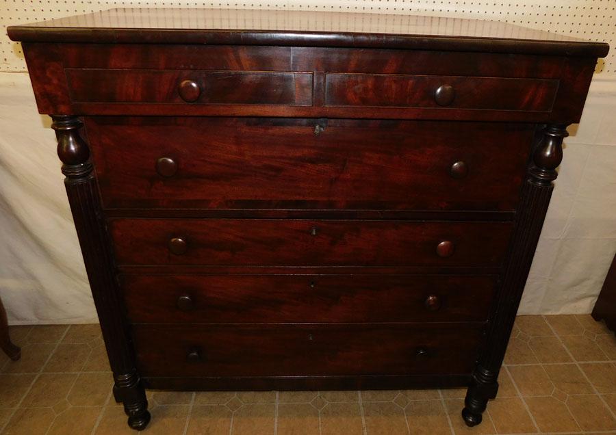 19th C Empire Mahogany 2/4 Drawer Chest (1 of 6)
