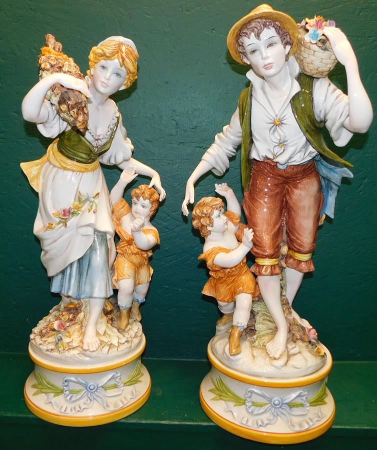 Pr Italian Hand Painted Lrg Figurines - D. Polo Uioto (1 of 5)