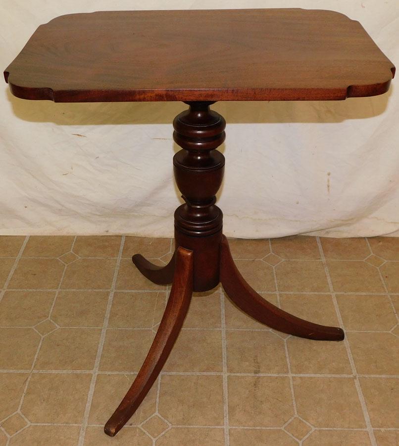 19th C Mahogany Shaped Top Candle Stand (1 of 4)