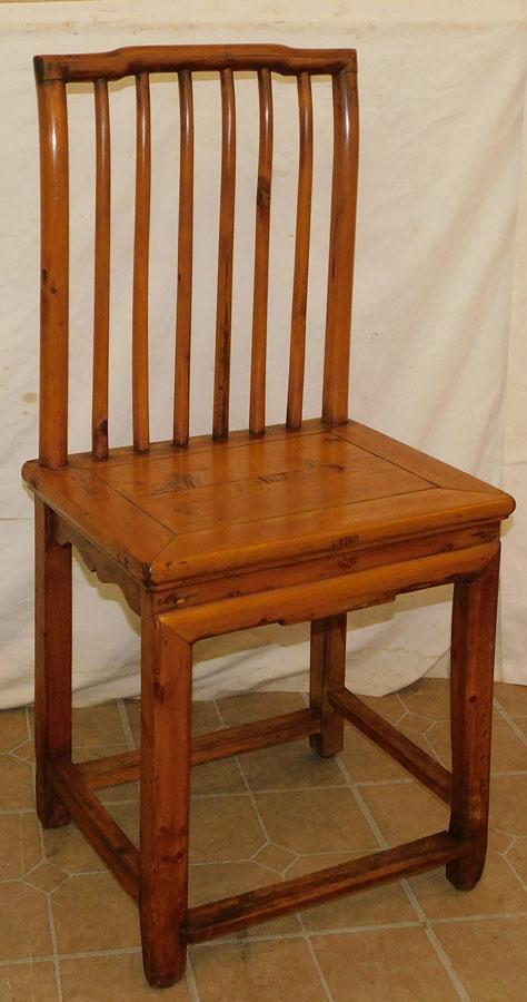 Antique Yew Wood Oriental Spindle Back Side Chair (1 of 3)