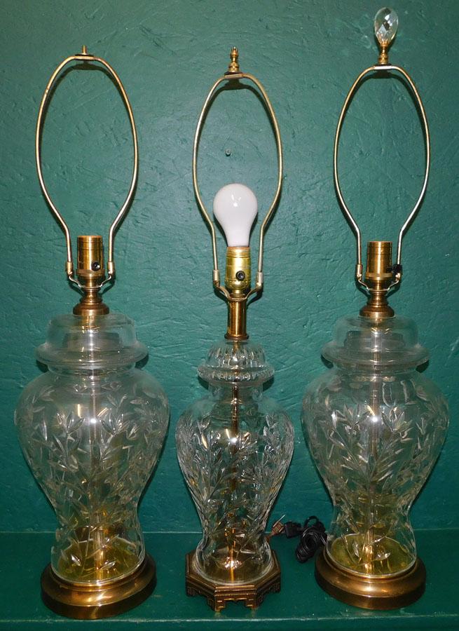 Three Crystal & Brass Lamps (1 of 4)