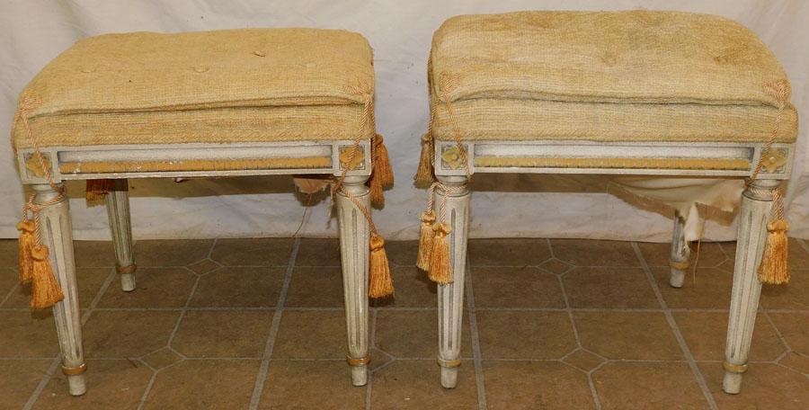 Pair Louis XV Paint Decorated Benches (1 of 3)