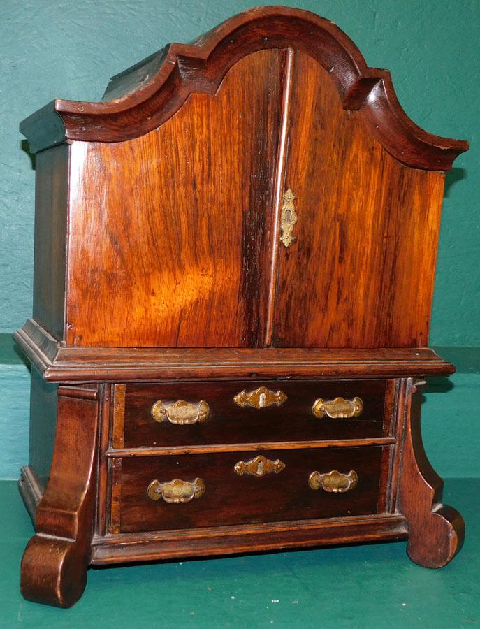 19th C Dutch Rosewood Miniature Cupboard (1 of 4)