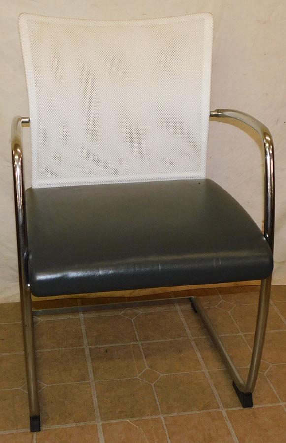 Mid-Century Modern Leather & Chrome Dolphin Chair (1 of 3)