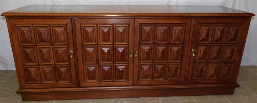MCM Teakwood 4 Door Credenza W/ Marble Top Inserts (1 of 8)