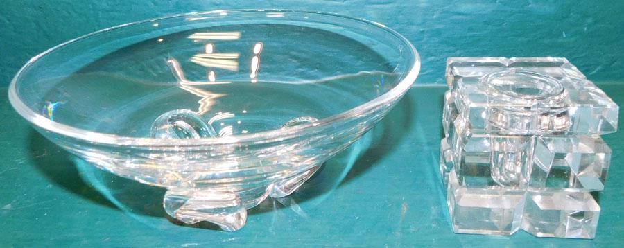 Signed Steuben Glass Bowl & Czech Ink Bottle (1 of 5)