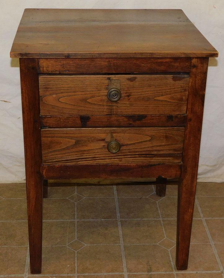 19th C Walnut & Oak 2 Drawer Work Table (1 of 6)