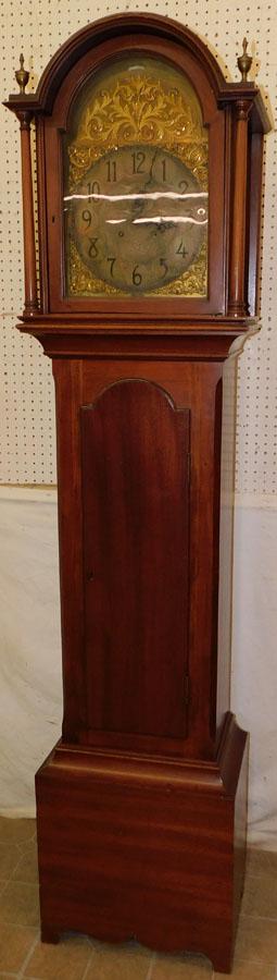 Mahogany Brass Face Grand Father Clock (1 of 5)