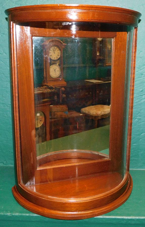 Mahogany & Glass Candle Sconce Signed CW (1 of 4)