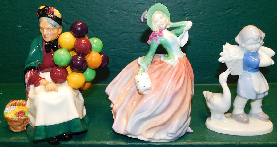2 Porc Royal Doulton Figures & One German Figure (1 of 6)