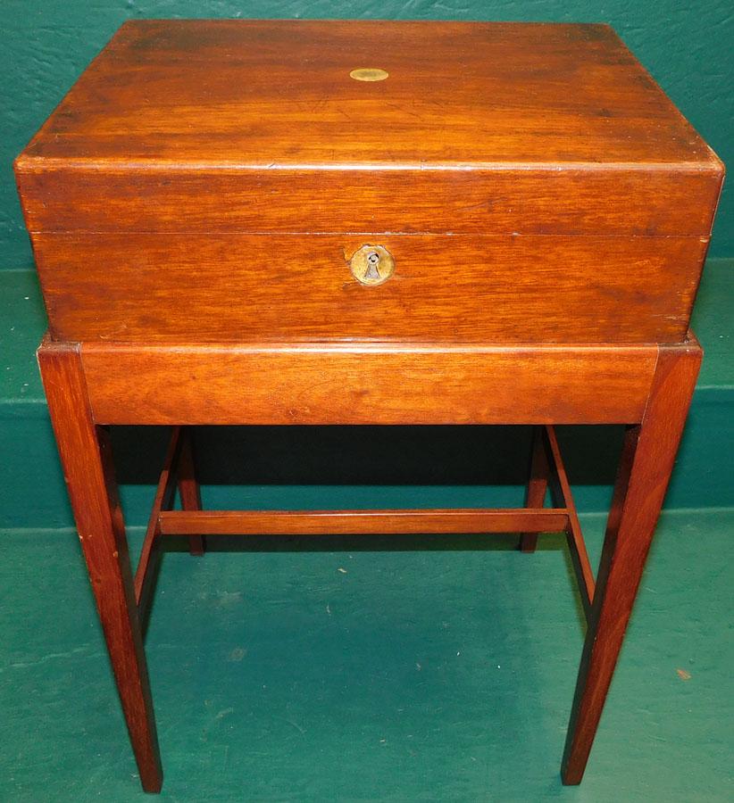 Antique Mahogany Lap Desk On Stand (1 of 3)