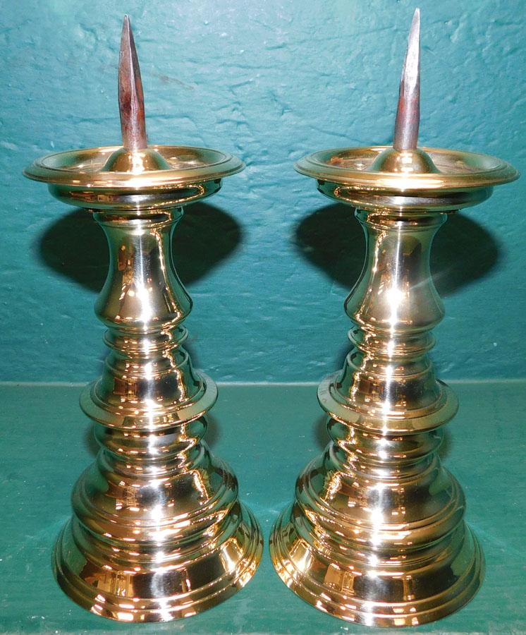 Pair Brass Pricket Sticks By Colonial Williamsburg (1 of 4)