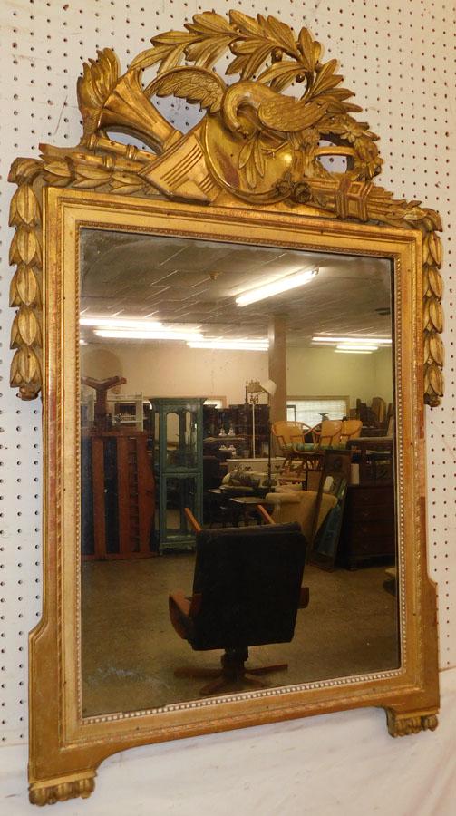 19th C French Gilt Frame Mirror W/ Eagle Crest (1 of 7)