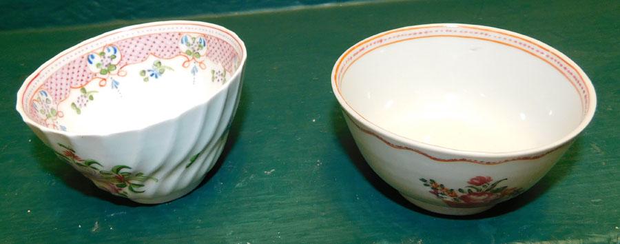 Two Export Tea Cups: Two Export Tea Cups. 2" H