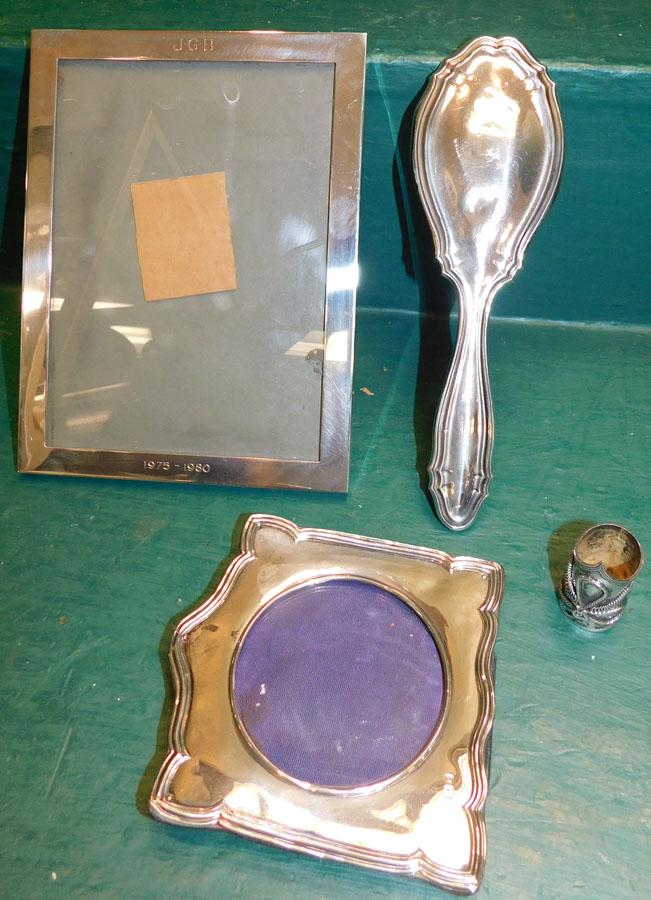 2 Sterling Frames, Brush Handle, Sterling Cane Top (1 of 3)