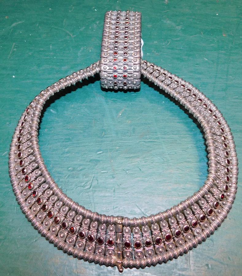 Sterling Necklace & Bracelet W/ Ruby Stones (1 of 3)