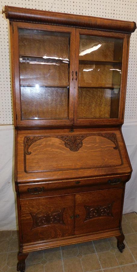Antique Quarter Saw Oak Secretary (1 of 7)