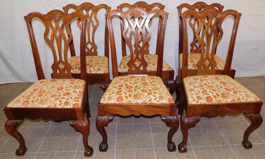 Set 6 19th C Mahogany Chippendale Dining Chairs (1 of 5)