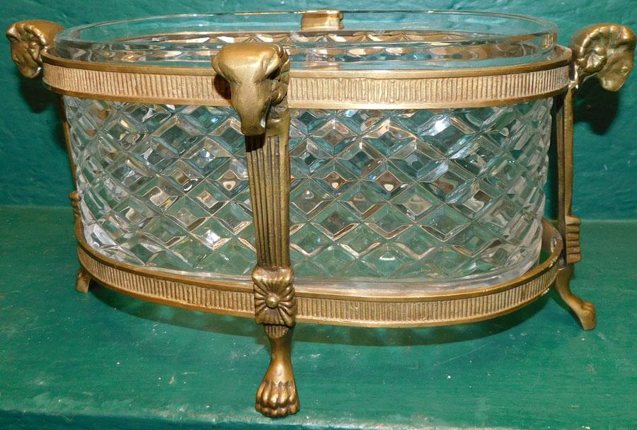 Neoclassical Bronze & Glass Planter (1 of 3)