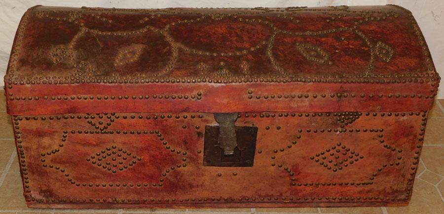 Ant Hyde Covered Blanket Chest W/ Wrought Iron Handles (1 of 8)