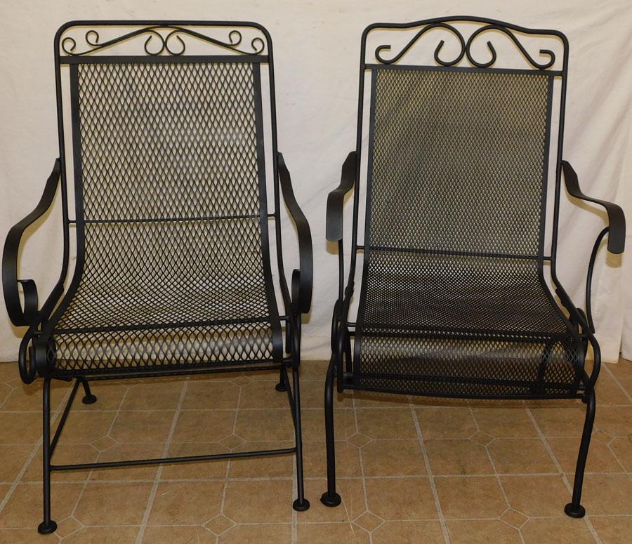 Two Wrought Iron Rockers: Two Wrought Iron Rockers. 39" H