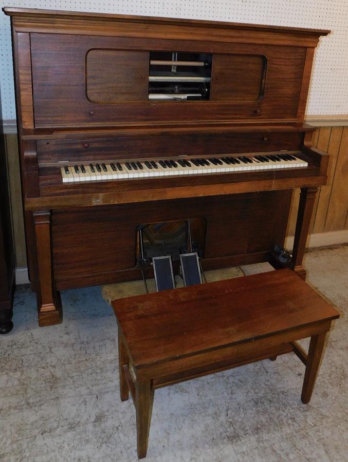 Mahogany Player Piano By Cambria: Mahogany Player Piano By Cambria. 60" W 29 1/2" D 65" H