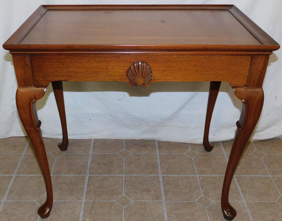 Mahogany Queen Ann Tea Table W/ Pullout Slides (1 of 3)