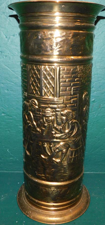 Brass Embossed Umbrella Stand (1 of 3)
