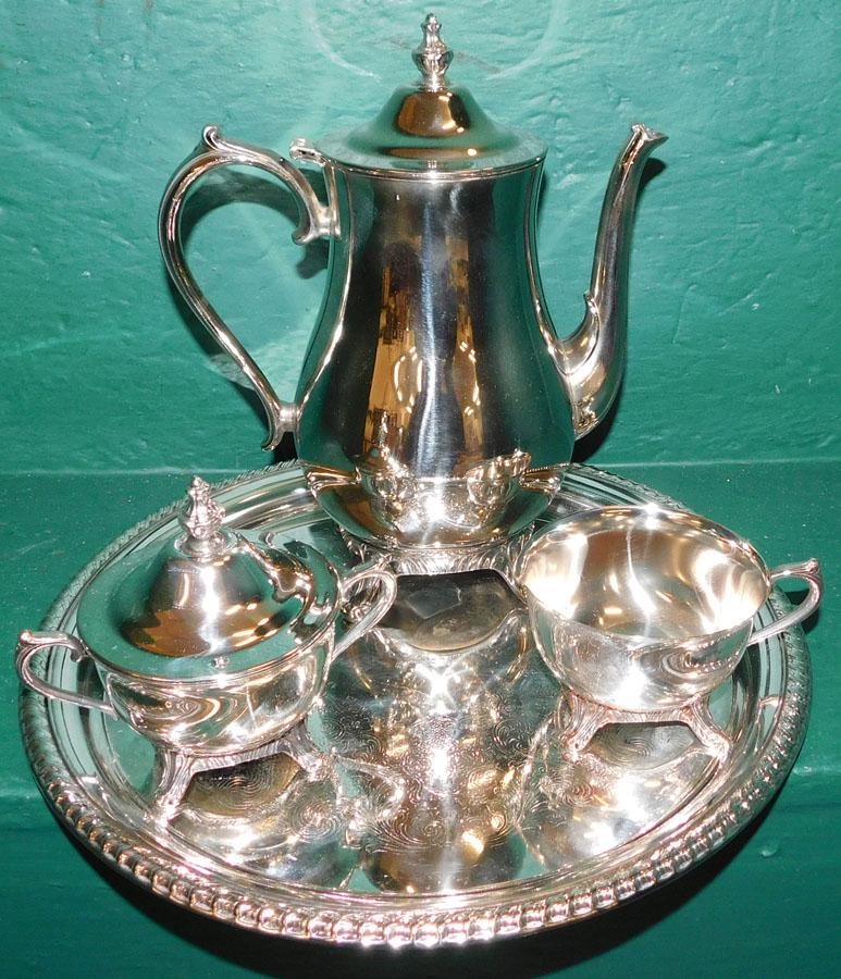 4 Pc Polished Silver Plate Tea Set By Int. Silver Co. (1 of 3)
