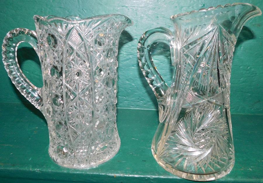 Cut Glass Pitcher & Pressed Glass Pitcher (1 of 3)