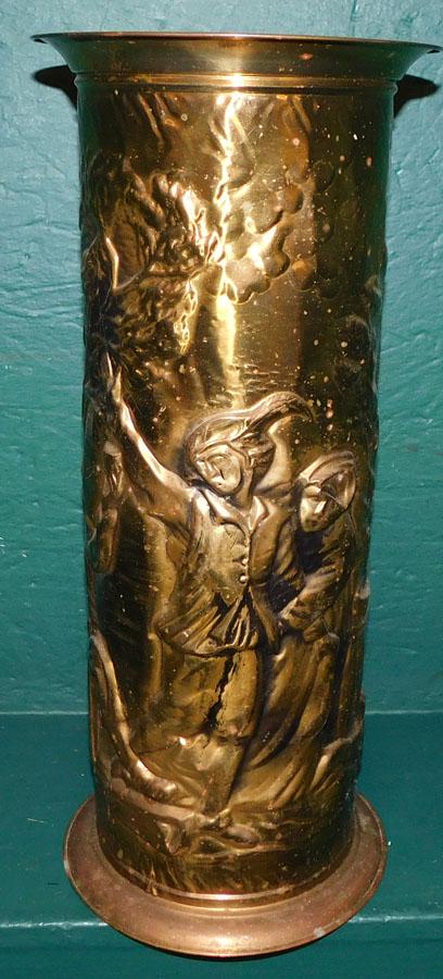 Brass Embossed Umbrella Stand (1 of 4)