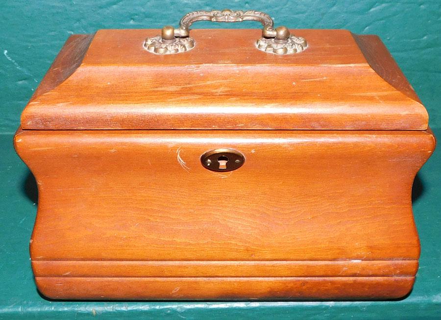 Pine Tea Caddy W/ Marbles (1 of 4)