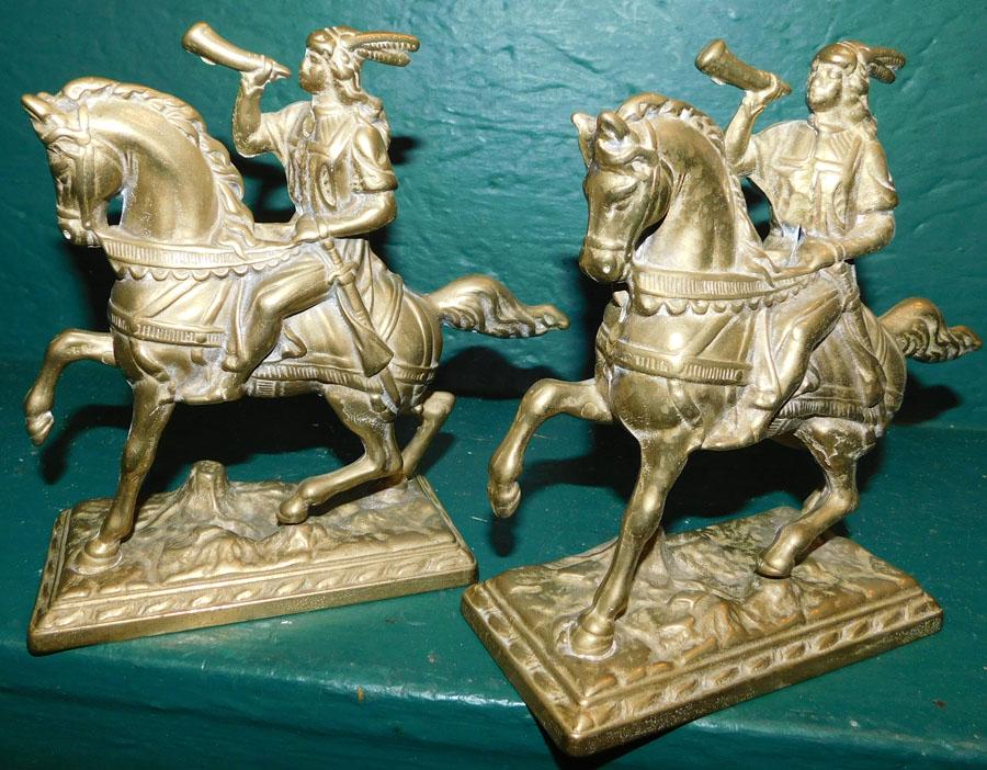 Pair Brass Horse Bookends (1 of 3)