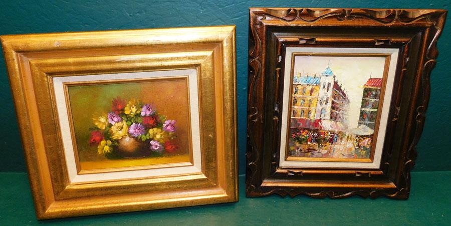 OOB Still Life & OOB French Scene, Both Signed (1 of 6)
