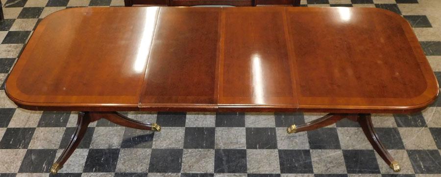 Cherry Two Pedestal Dining Table W/ 2 Leaves (1 of 4)