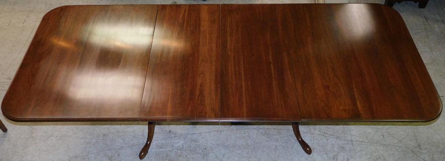 Cherry Two Pedestal Dining Table W/ 2 Leaves (1 of 5)
