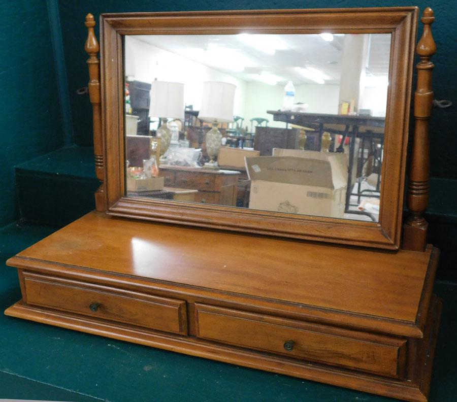 Cherry Two Drawer Shaving Mirror (1 of 4)