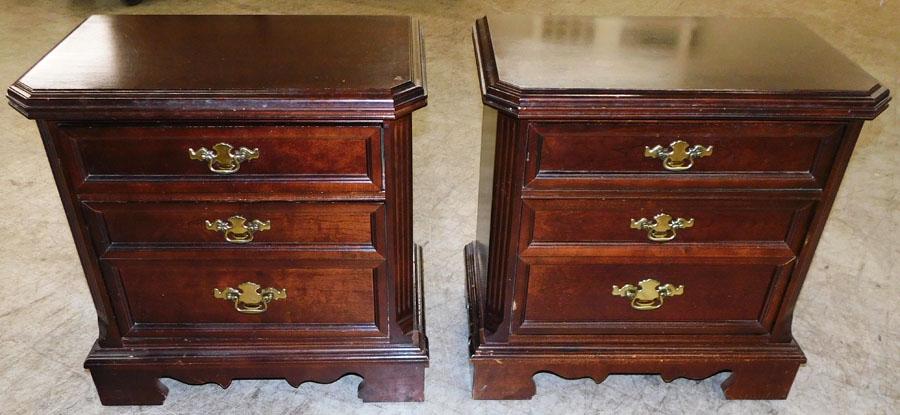 Pair Cherry Two Drawer Night Stands (1 of 5)
