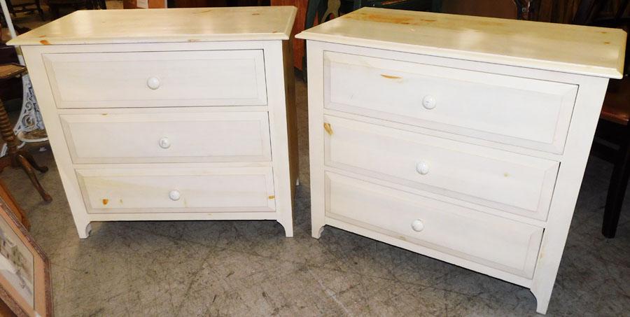 Pair Pine 3 Drawer Bed Side Chest (1 of 4)
