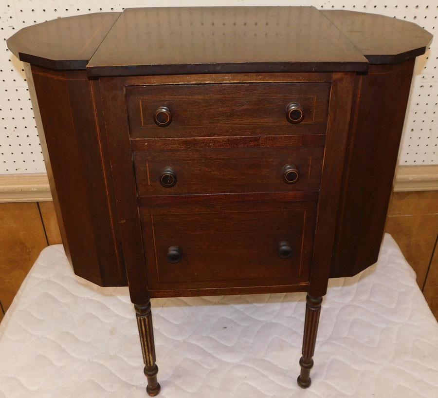 Mahogany Inlaid Martha Washington Sewing Stand (1 of 6)