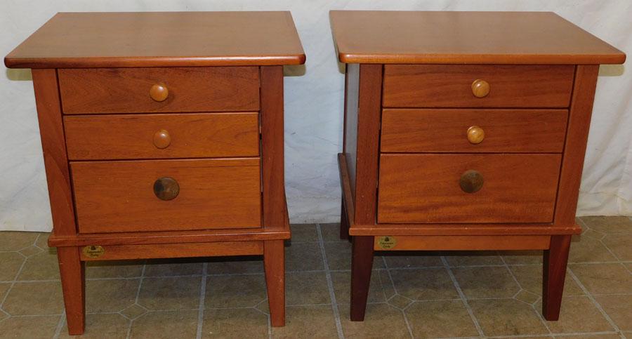 Pair Mahogany Three Drawer Night Stands (1 of 5)