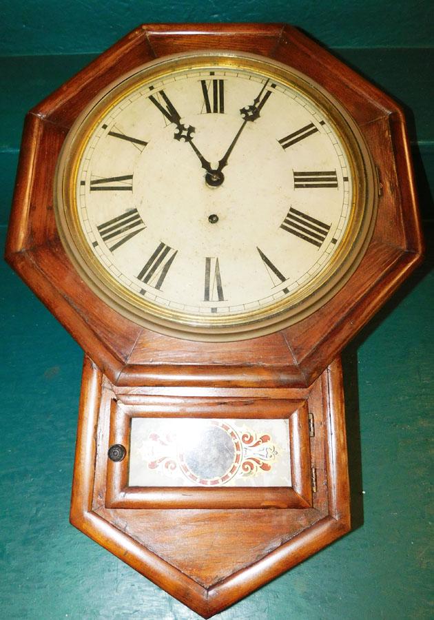 Antique Pine Wall Clock By Webb (1 of 4)