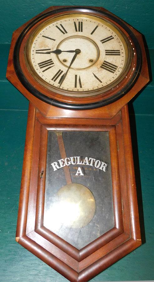 Antique Walnut Ansonia Regulator Clock (1 of 4)