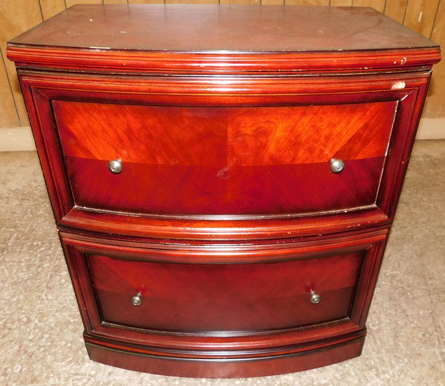 Mahogany 2 Drawer Filing Cabinet (1 of 5)
